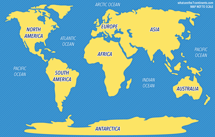 Map Of Seven Continents And Five Oceans 5 Oceans Of The World | The 7 Continents Of The World