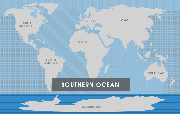 world map southern ocean