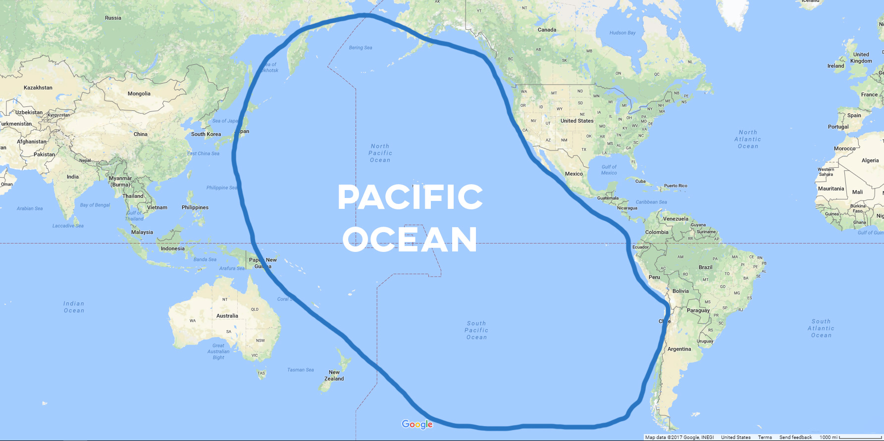 Тихий океан карта гугл