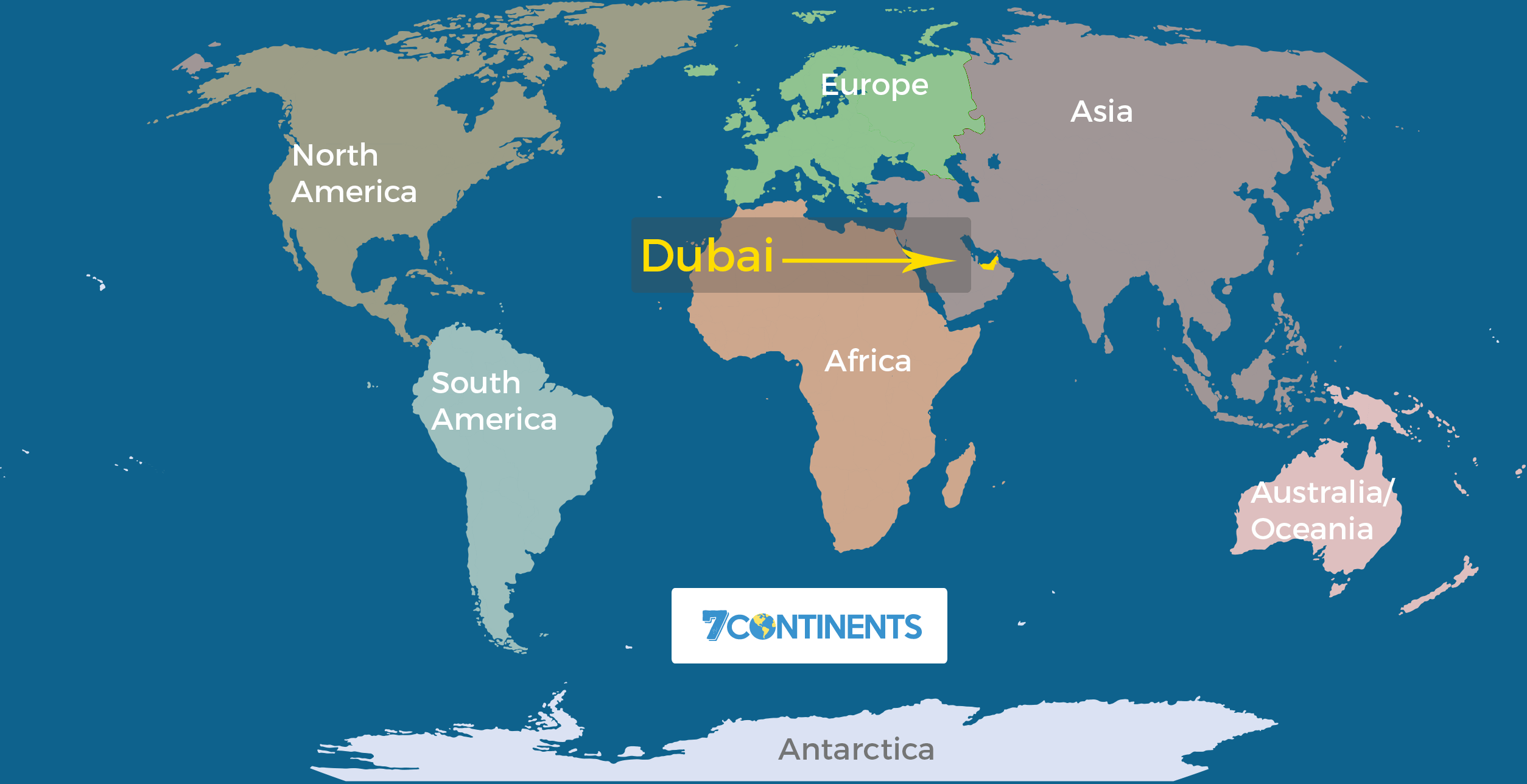 dubai on the world map What Continent Is Dubai In The 7 Continents Of The World dubai on the world map